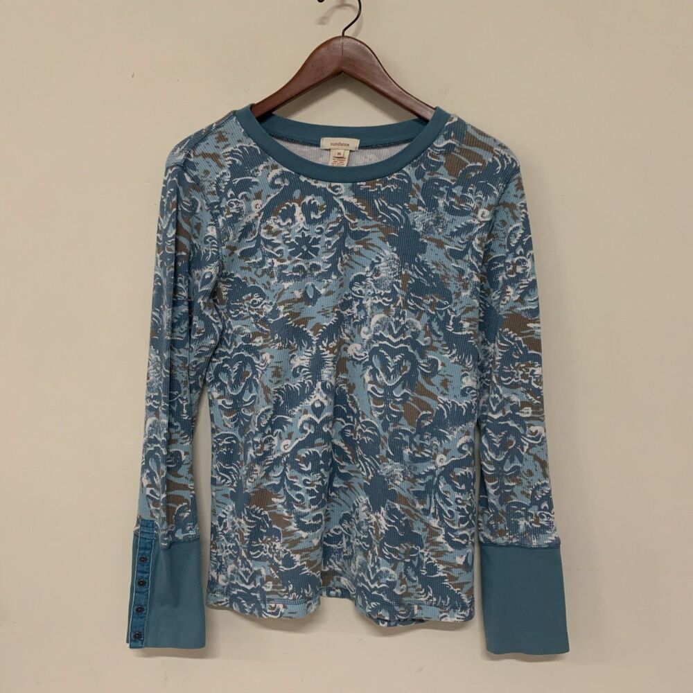 Sundance Thermal Waffle Knit Dark Turquoise Long Sleeve Women’s XL Office Casual - Picture 11 of 12